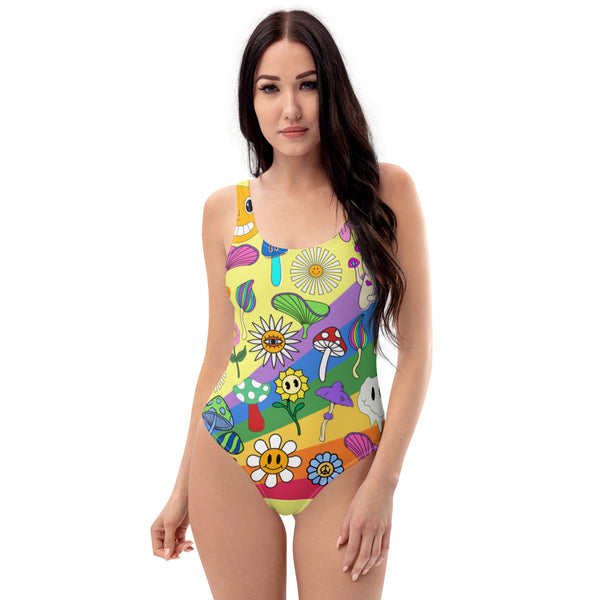 Trippy Rain One Piece Swimsuit