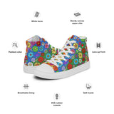 'Trippy Rainbow' Ladies high top canvas shoes