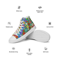 'Trippy Rainbow' Ladies high top canvas shoes