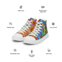 'Trippy Rainbow' Ladies high top canvas shoes