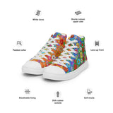 'Trippy Rainbow' Ladies high top canvas shoes